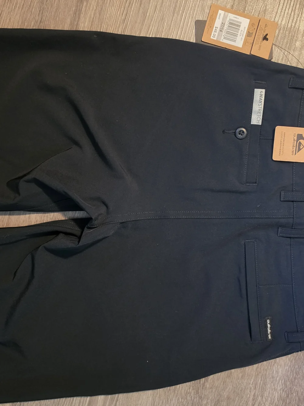 Quiksilver Black 4-Way Stretch Chino Shorts